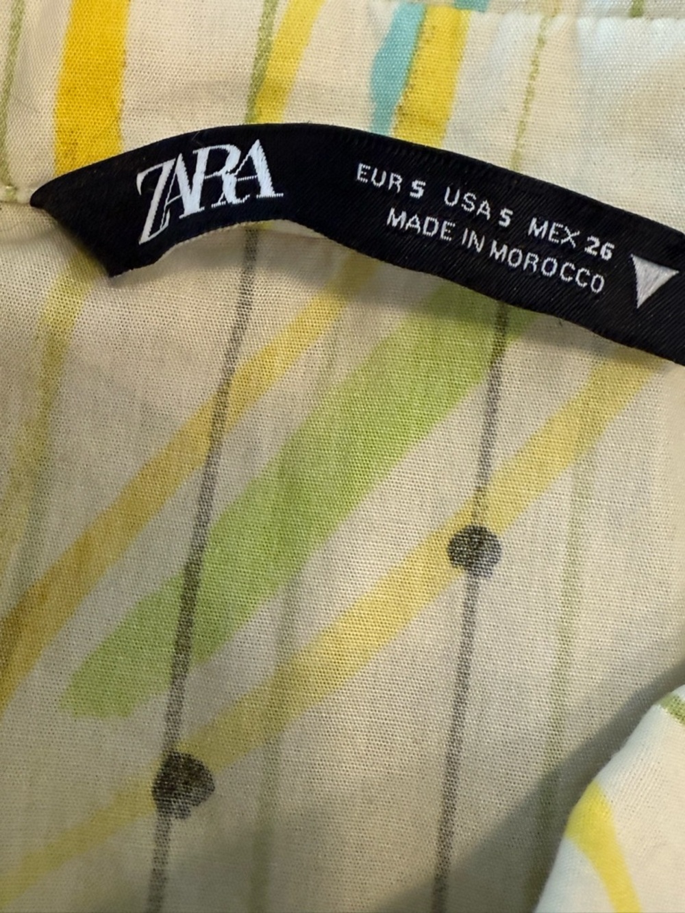 Zara yellow crop top flowers stripes polka dots SZ SM - Picture 6 of 13